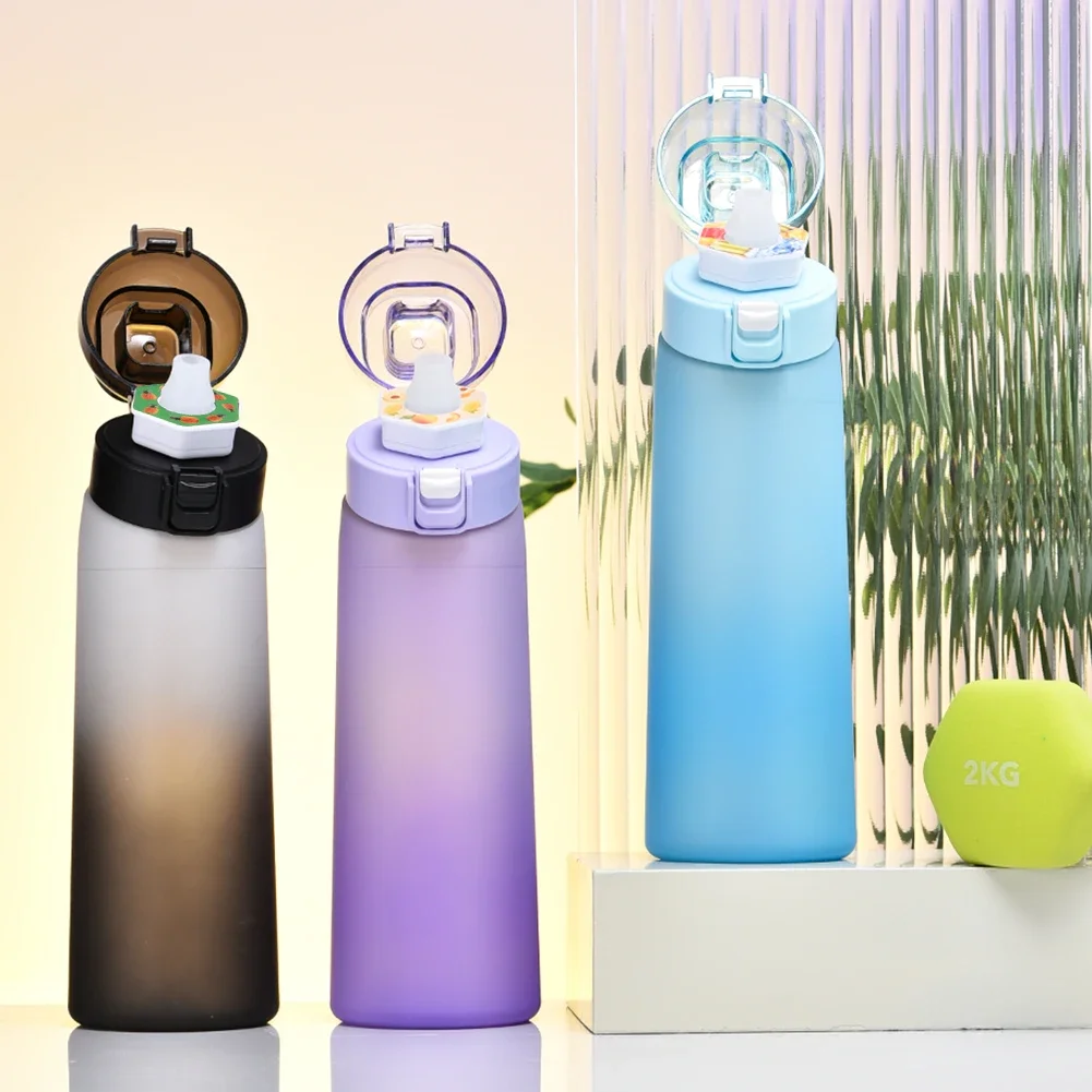 650ML Fruit Flavor Water Cup Leak-Proof with 7 Flavor Pods Fragrance Smelling Water Bottle Portable for Outdoor Sports